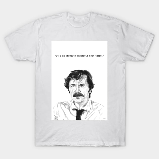 mike Wozniak, Taskmaster, It's an absolute casserole down there. T-Shirt by DoodlerLoodles